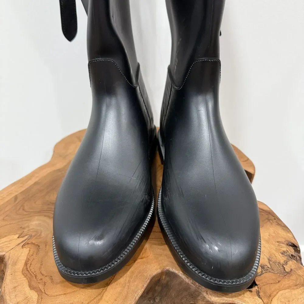 Burberry Rubber Knee-High Rain Boots Women's Size EU 39 US 9 - Picture 4 of 16